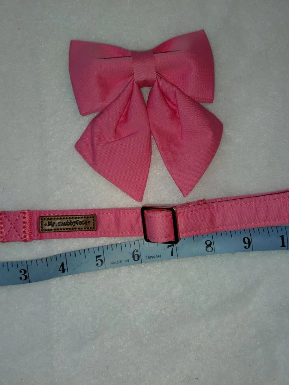 NWT MR. CHUBBYFACE Adjustable Dog Collar w/ Pink Bow & Airtag Small Dogs